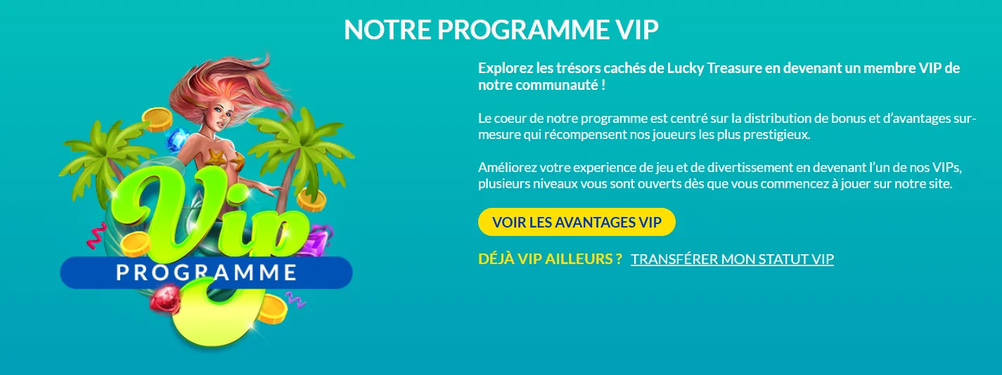 Programme VIP Lucky Treasure Casino