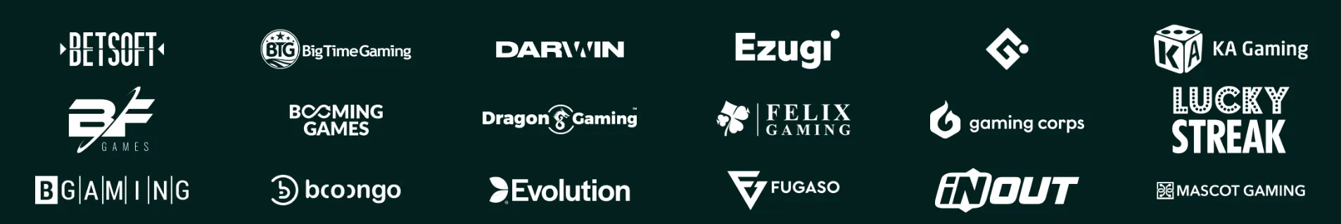 Fournisseurs de Jeux Partenaires