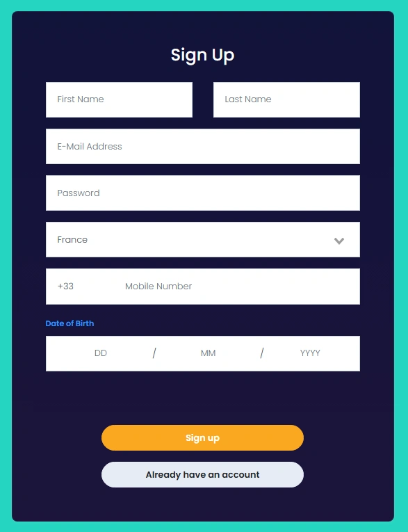 Inscription et Vérification sur Lucky Treasure